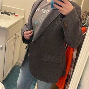 Gorgeous Dark Grey Herringbone Oxford Shop blazer